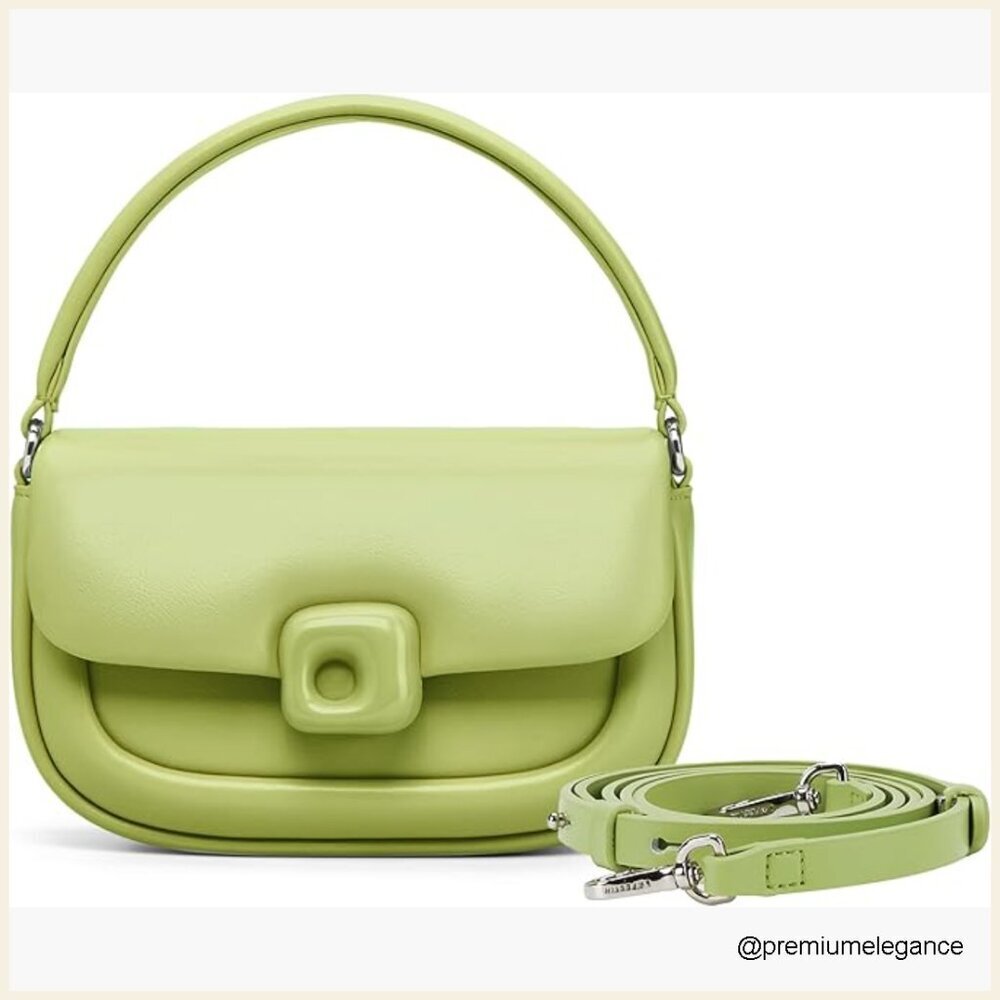 Small Genuine Leather Crossbody Bag Mini Satchel Purse Adjustable Strap
